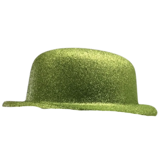 GLITTER BOWLER HAT Fancy Party Plastic Costume Cap Fun