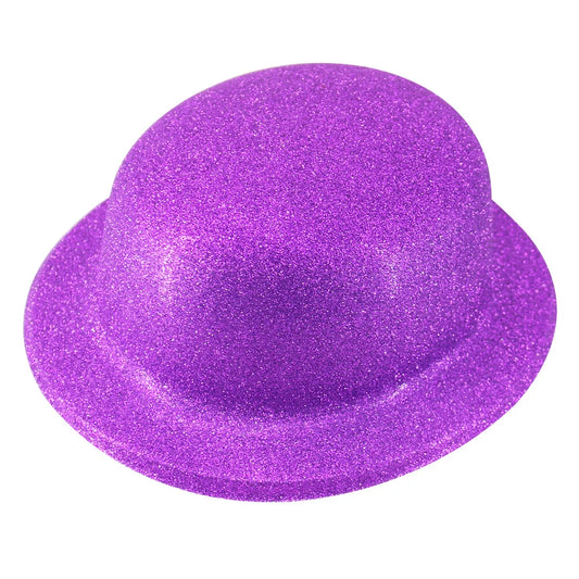 GLITTER BOWLER HAT Fancy Party Plastic Costume Cap Fun