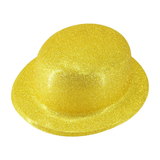 GLITTER BOWLER HAT Fancy Party Plastic Costume Cap Fun