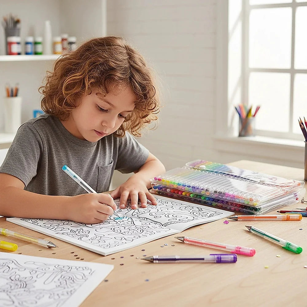 Glitter Gel Pens 100 Pack with 2.5X More Ink - Craft Kids &