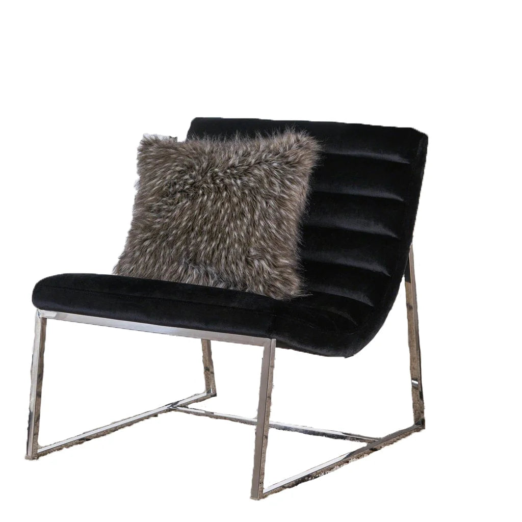 Glorie Black Velvet Sofa Accent Chair ArmChair - Furniture