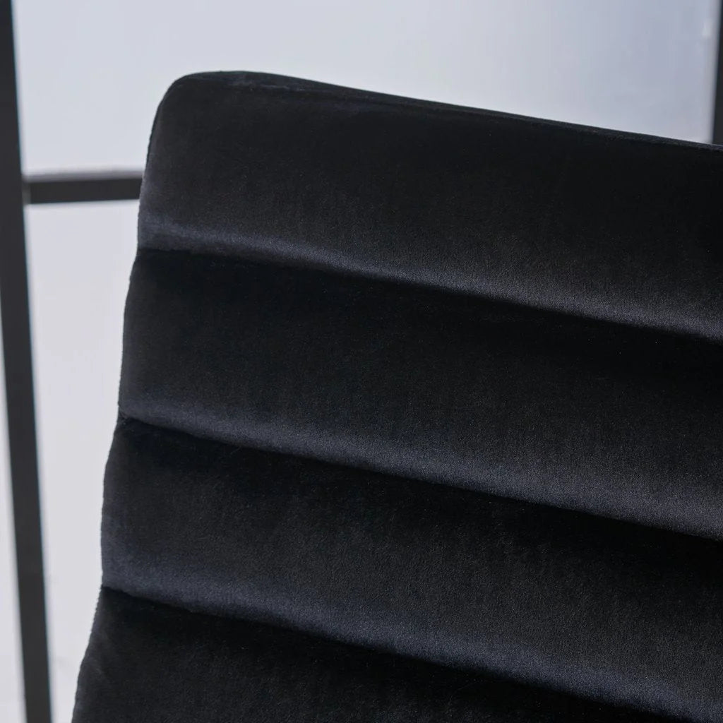 Glorie Black Velvet Sofa Accent Chair ArmChair - Furniture