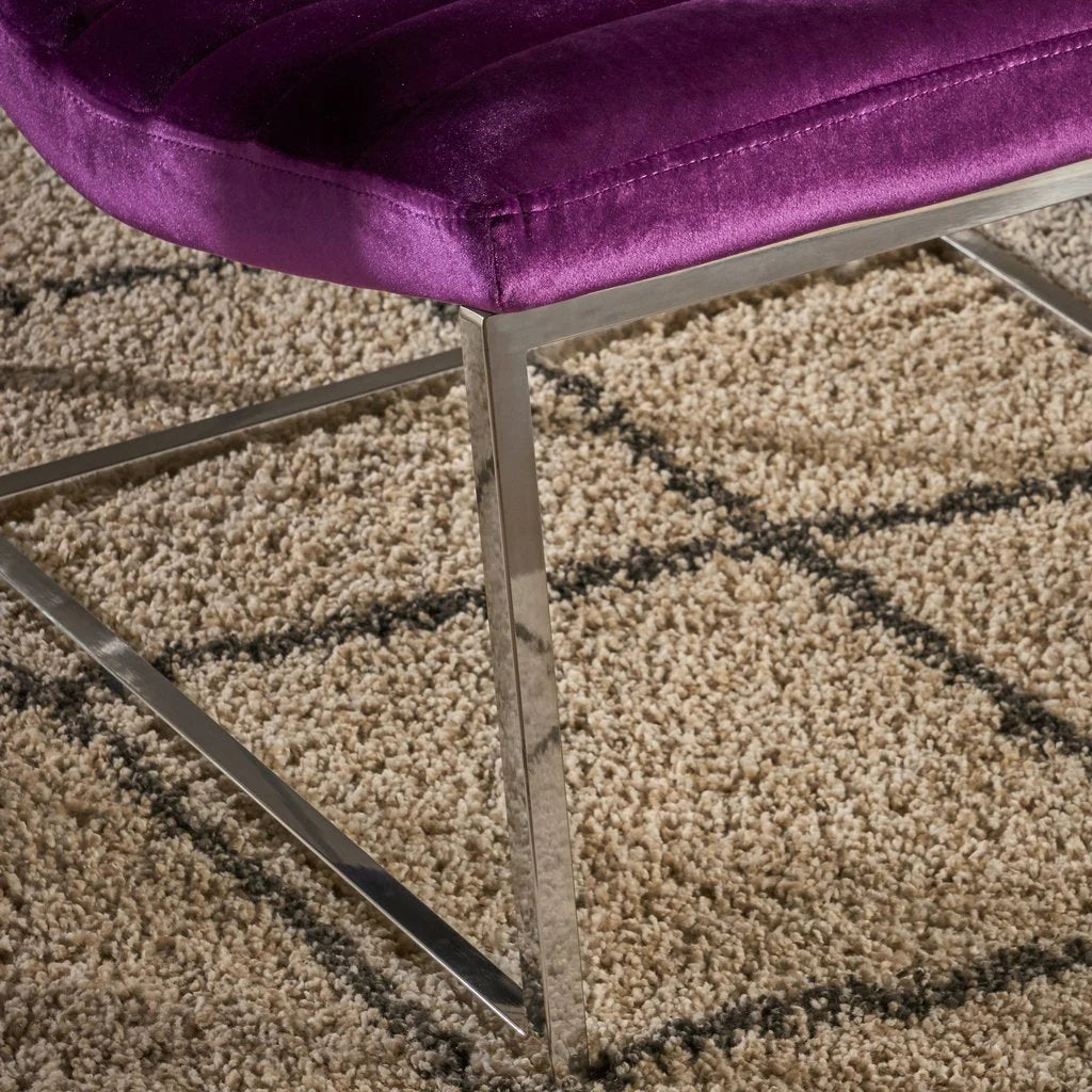 Glorie Plum Velvet Sofa Accent Chair ArmChair - Furniture >
