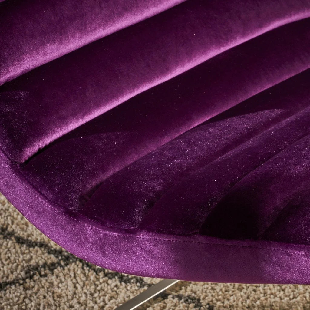 Glorie Plum Velvet Sofa Accent Chair ArmChair - Furniture >