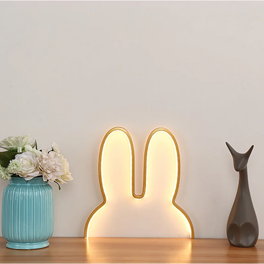 Gold 29x30cm Adorable Bunny LED Wall Night Light - USB