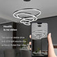 Gold 4 Rings Minimalist LED Pendant Light Adjustable