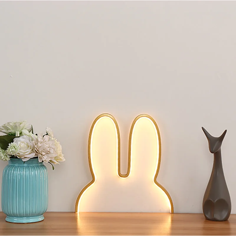 Gold 40x30cm Adorable Bunny LED Wall Night Light - USB
