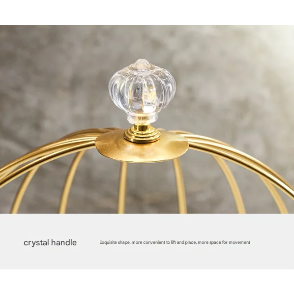 Gold and White Elegant 2-Tier Gold Birdcage Cosmetic