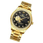 Gold Automatic Mechanical Watch with Diamond Accents