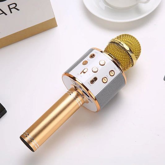 Gold Bluetooth 5.0 Karaoke Microphone for Family