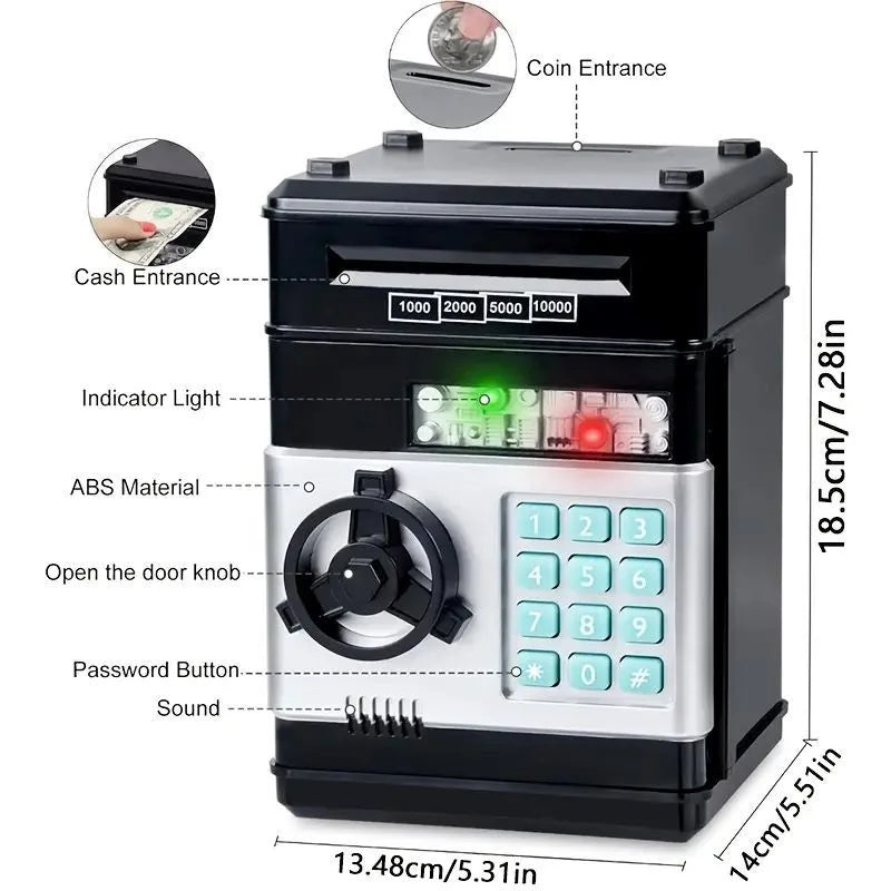 Gold Children’s Mini Safe Piggy Bank with Fingerprint