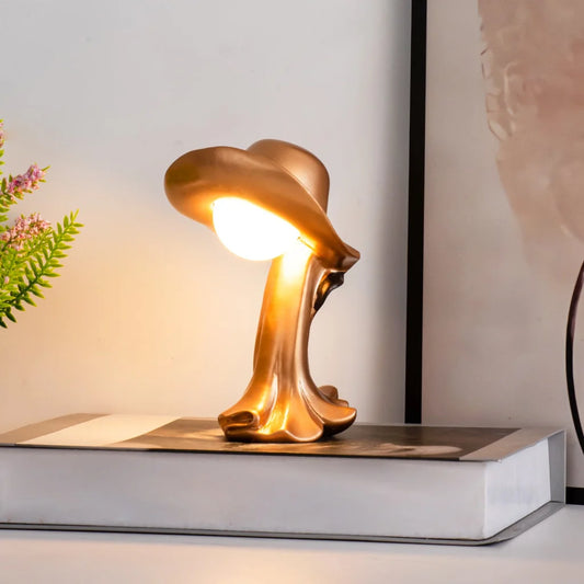 Gold Creative Cowboy Hat USB Table Lamp for Home and Office