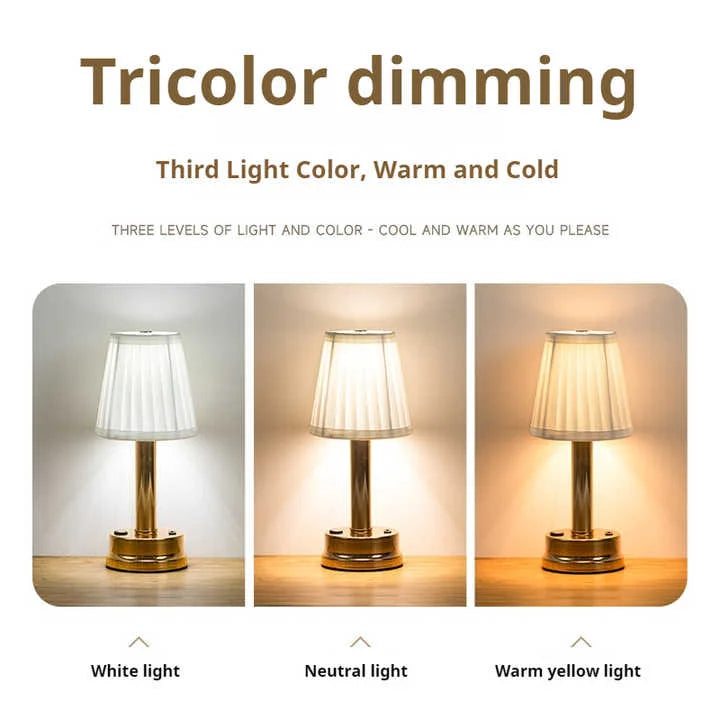 Gold Creative LED Rechargeable Table Lamp | 3 Adjustable