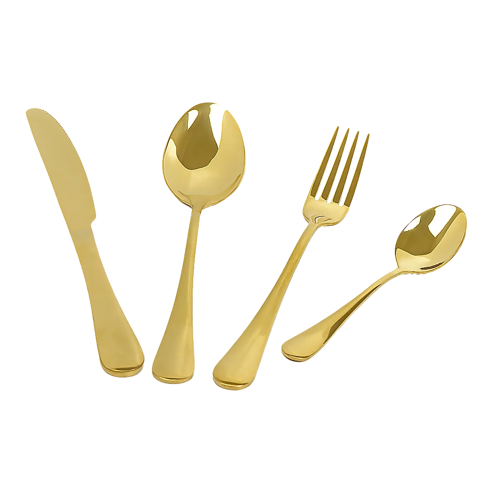 Gold Cutlery Flatware Set 24-Piece Stainless Steel