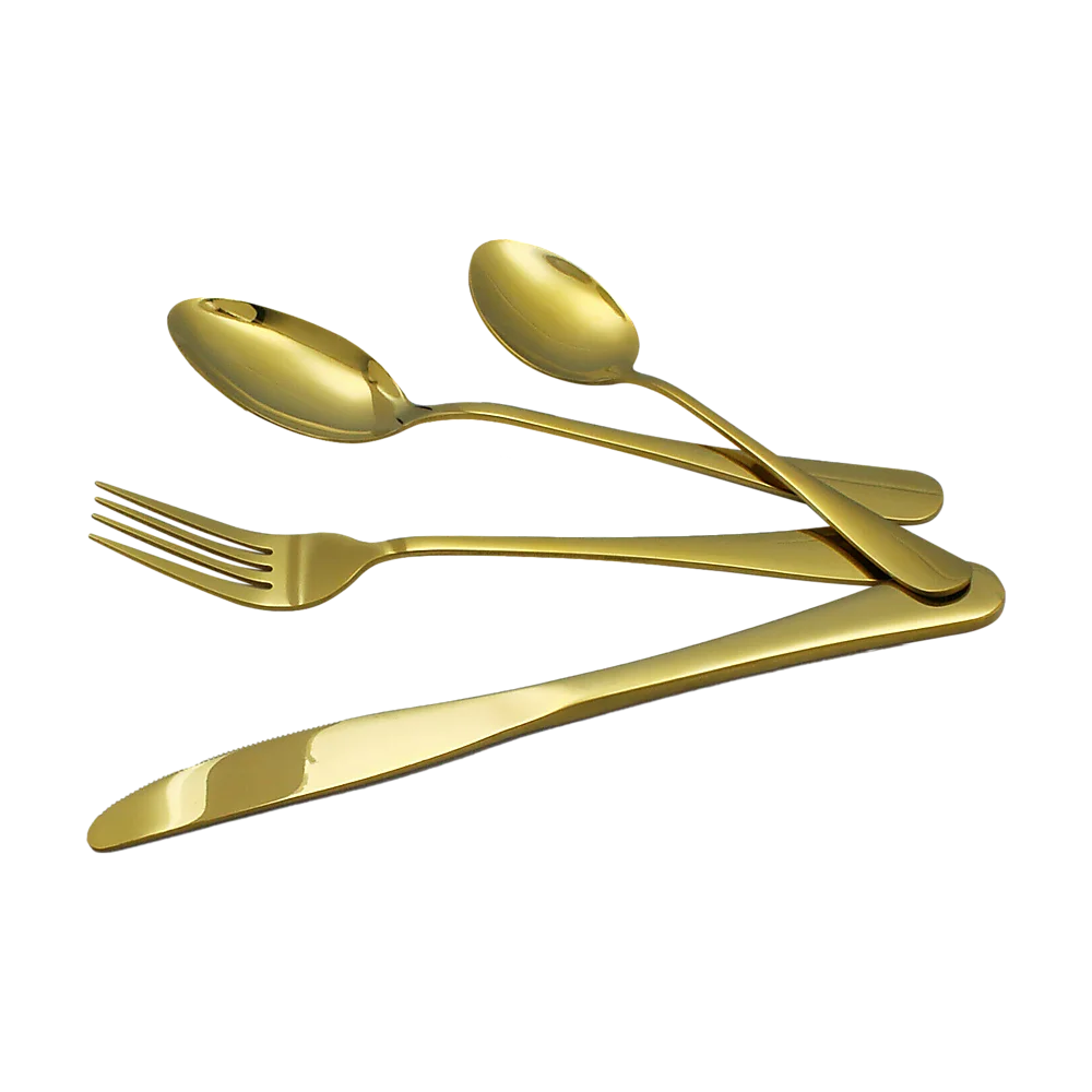 Gold Cutlery Flatware Set 24-Piece Stainless Steel