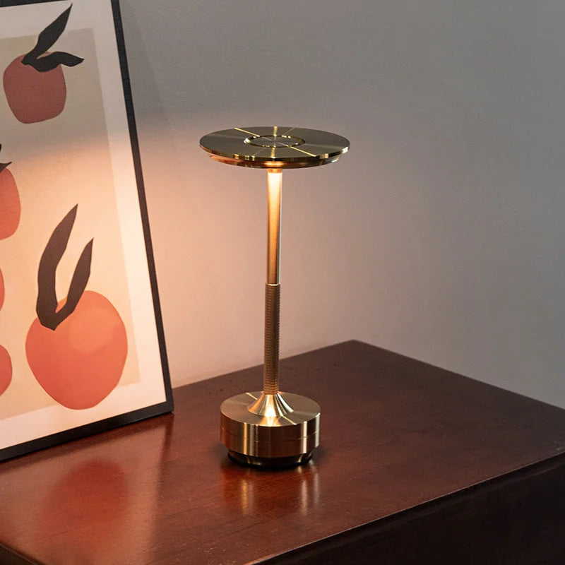 Gold Elegant Aluminum Alloy Rechargeable LED Touch Lamp
