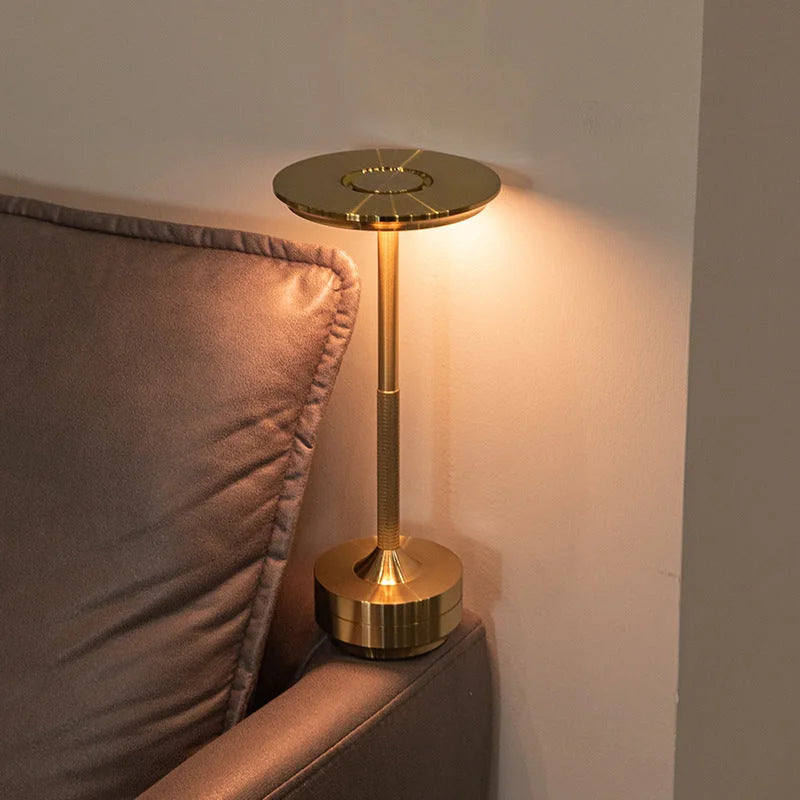 Gold Elegant Aluminum Alloy Rechargeable LED Touch Lamp