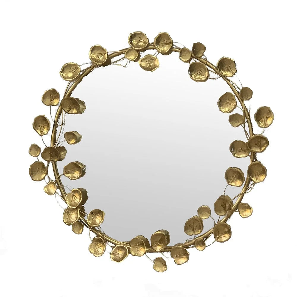 GOLD LEAF DESIGNER WALL MIRROR - Home & Garden > Decor >