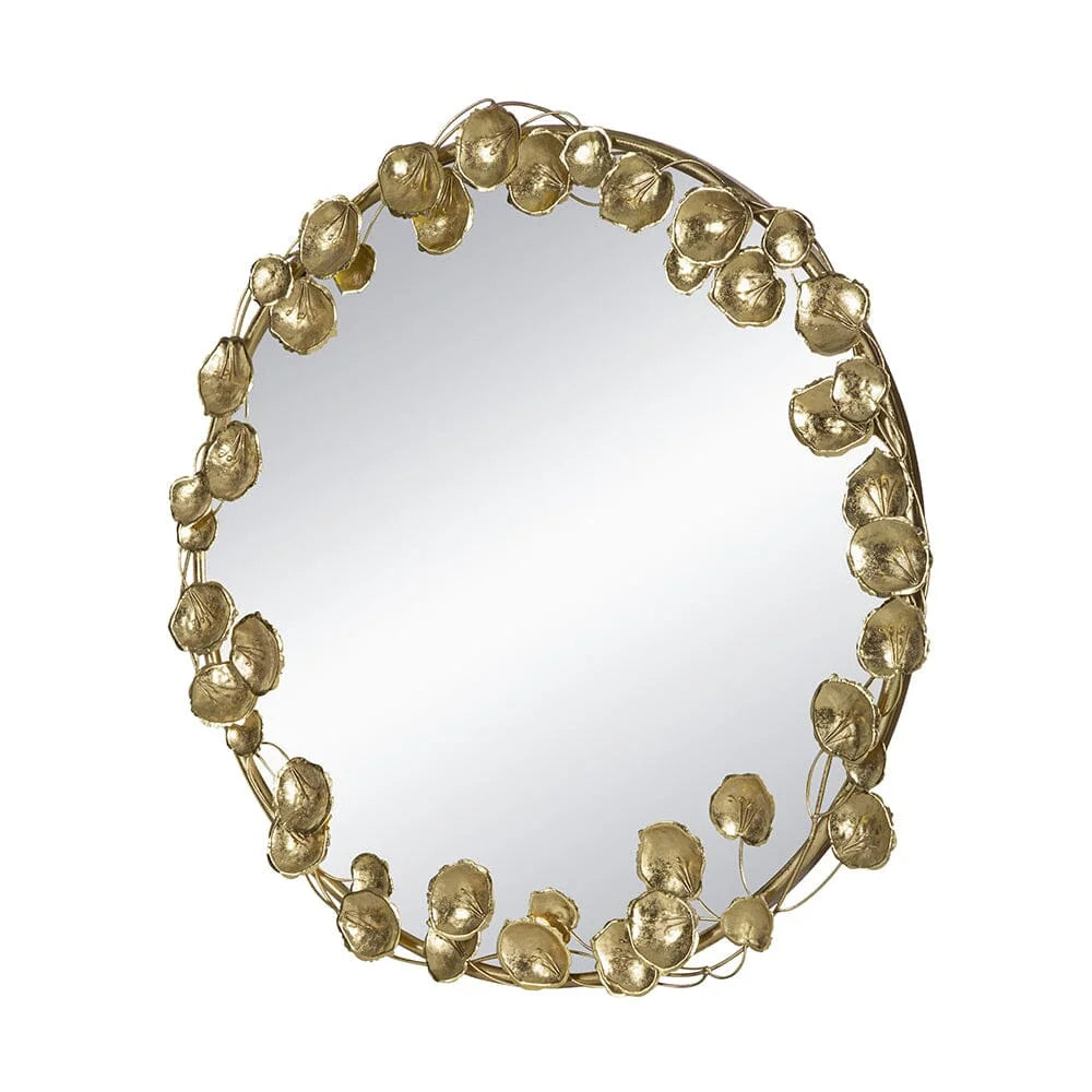 GOLD LEAF DESIGNER WALL MIRROR - Home & Garden > Decor >