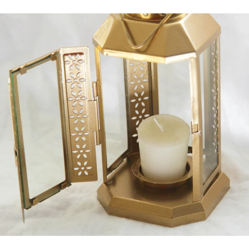 Gold Metal Miners Lantern 10 Pack - 21cm Summer Xmas