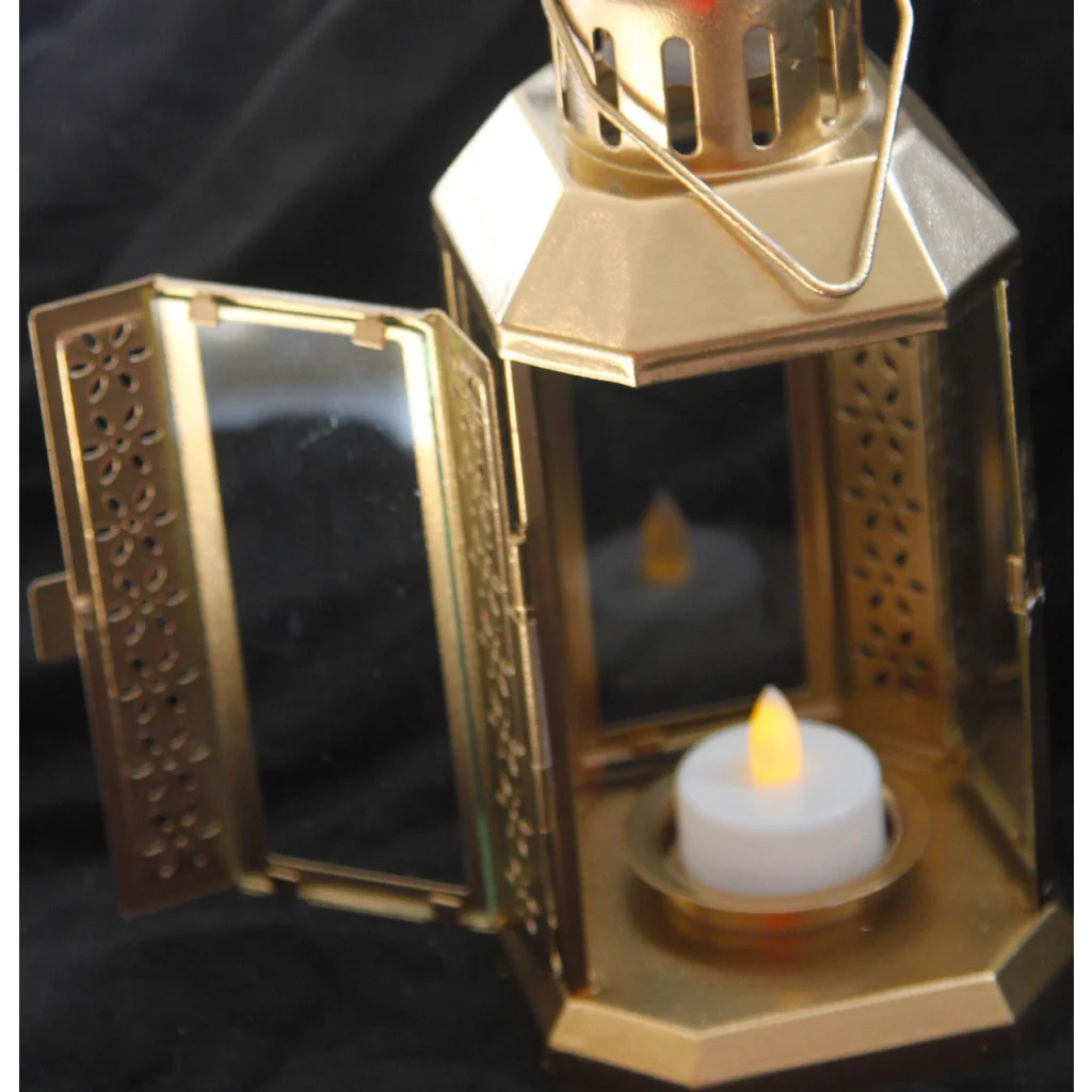 Gold Metal Miners Lantern 10 Pack - 21cm Summer Xmas