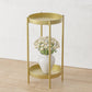 Gold Metal Plant Stand 2 Layer 80cm with Flower Pot Holder Corner Shelving Rack Indoor Display