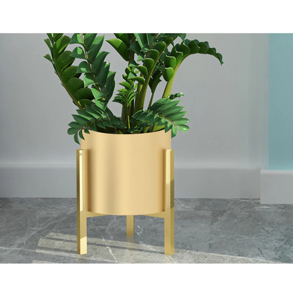 Gold Metal Plant Stand 2X 30CM with Flower Pot Holder Corner Shelving Rack Indoor Display