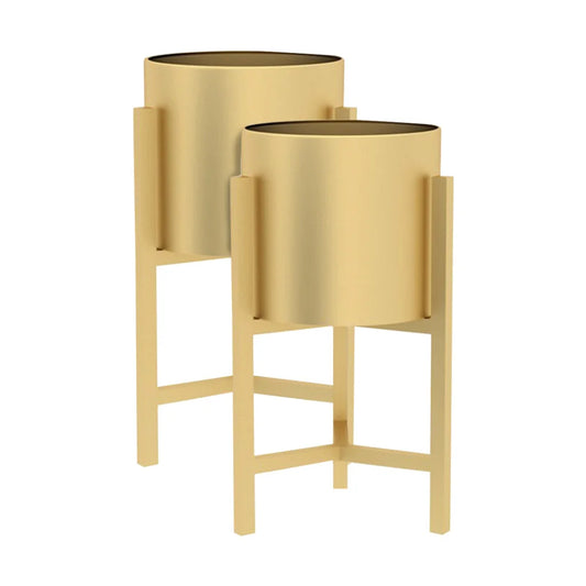 Gold Metal Plant Stand 2X 45CM with Flower Pot Holder Corner Shelving Rack Indoor Display