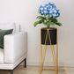 Gold Metal Plant Stand 2X 70cm with Black Flower Pot Holder Corner Shelving Rack Indoor Display