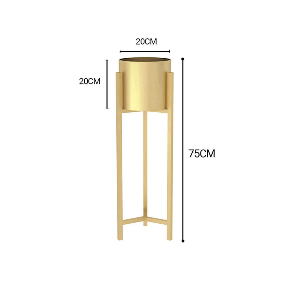 Gold Metal Plant Stand 2X 75cm with Flower Pot Holder Corner Shelving Rack Indoor Display
