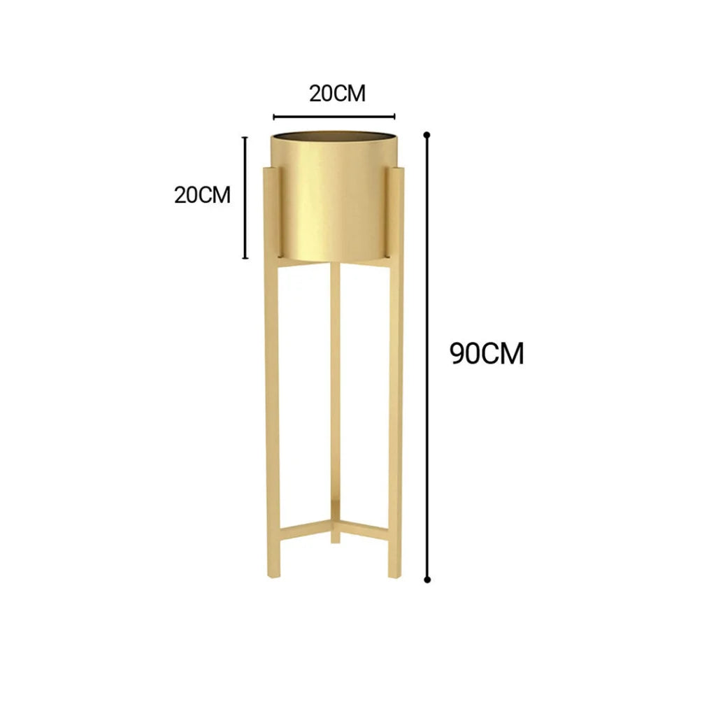 Gold Metal Plant Stand 2X 90cm with Flower Pot Holder Corner Shelving Rack Indoor Display