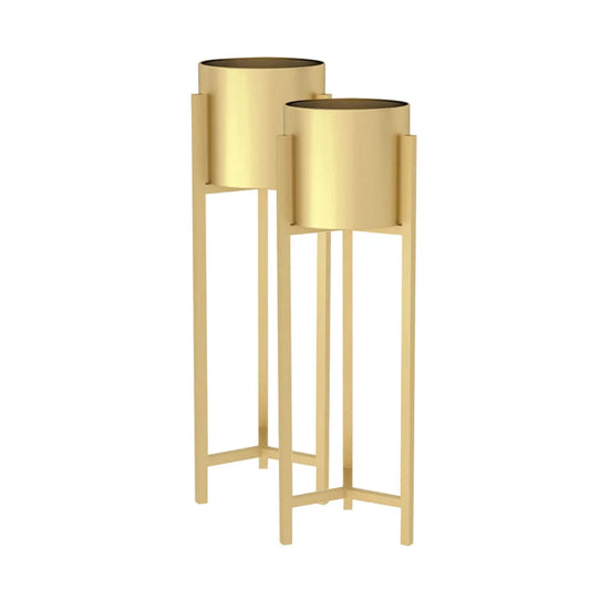 Gold Metal Plant Stand 2X 90cm with Flower Pot Holder Corner Shelving Rack Indoor Display