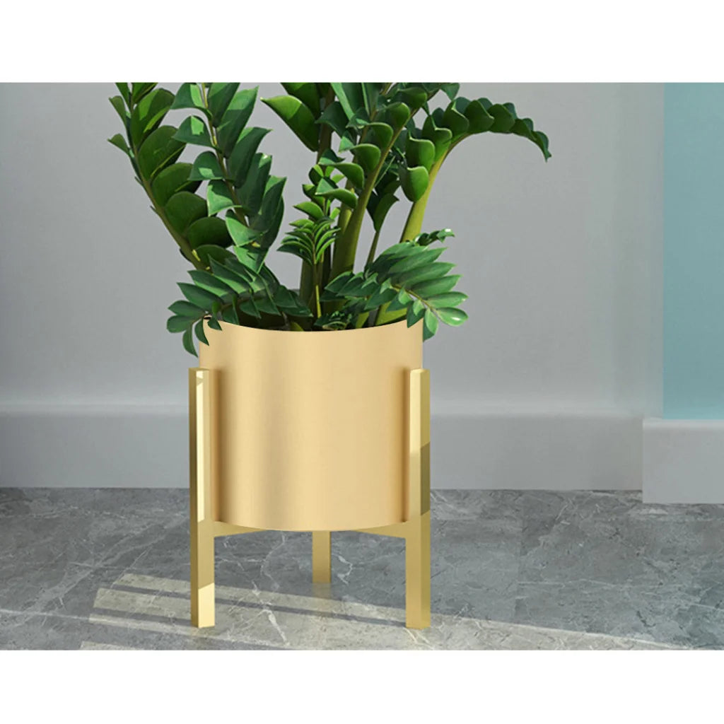 Gold Metal Plant Stand 30cm with Flower Pot Holder Corner Shelving Rack Indoor Display