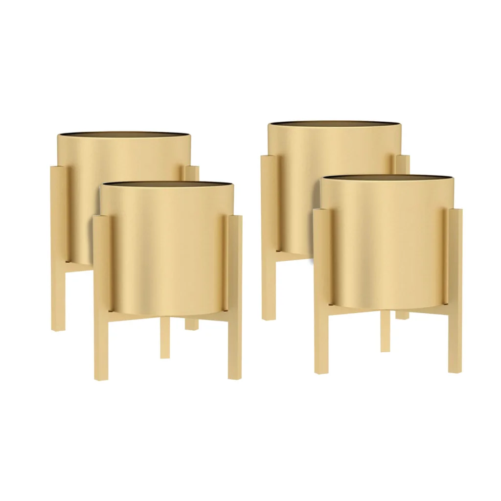 Gold Metal Plant Stand 4X 30CM with Flower Pot Holder Corner Shelving Rack Indoor Display