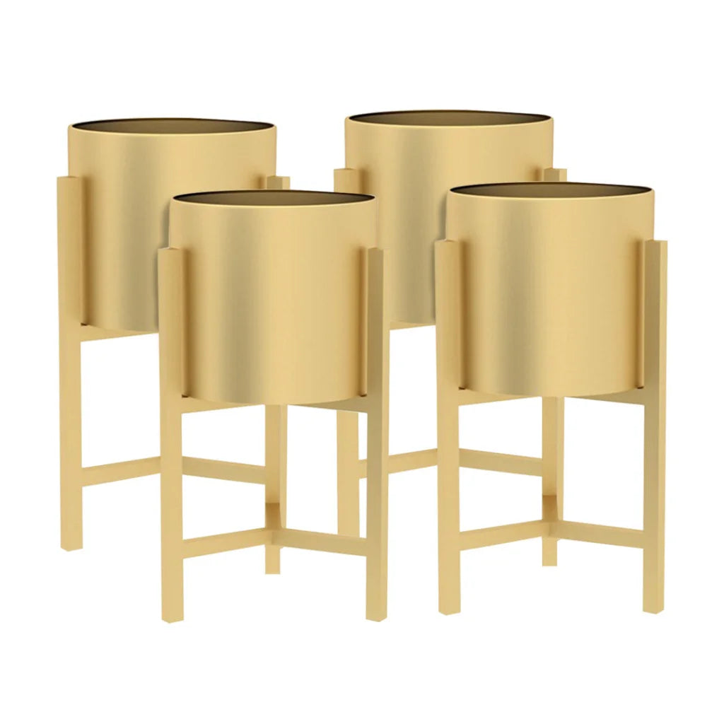Gold Metal Plant Stand 4X 45CM with Flower Pot Holder Corner Shelving Rack Indoor Display