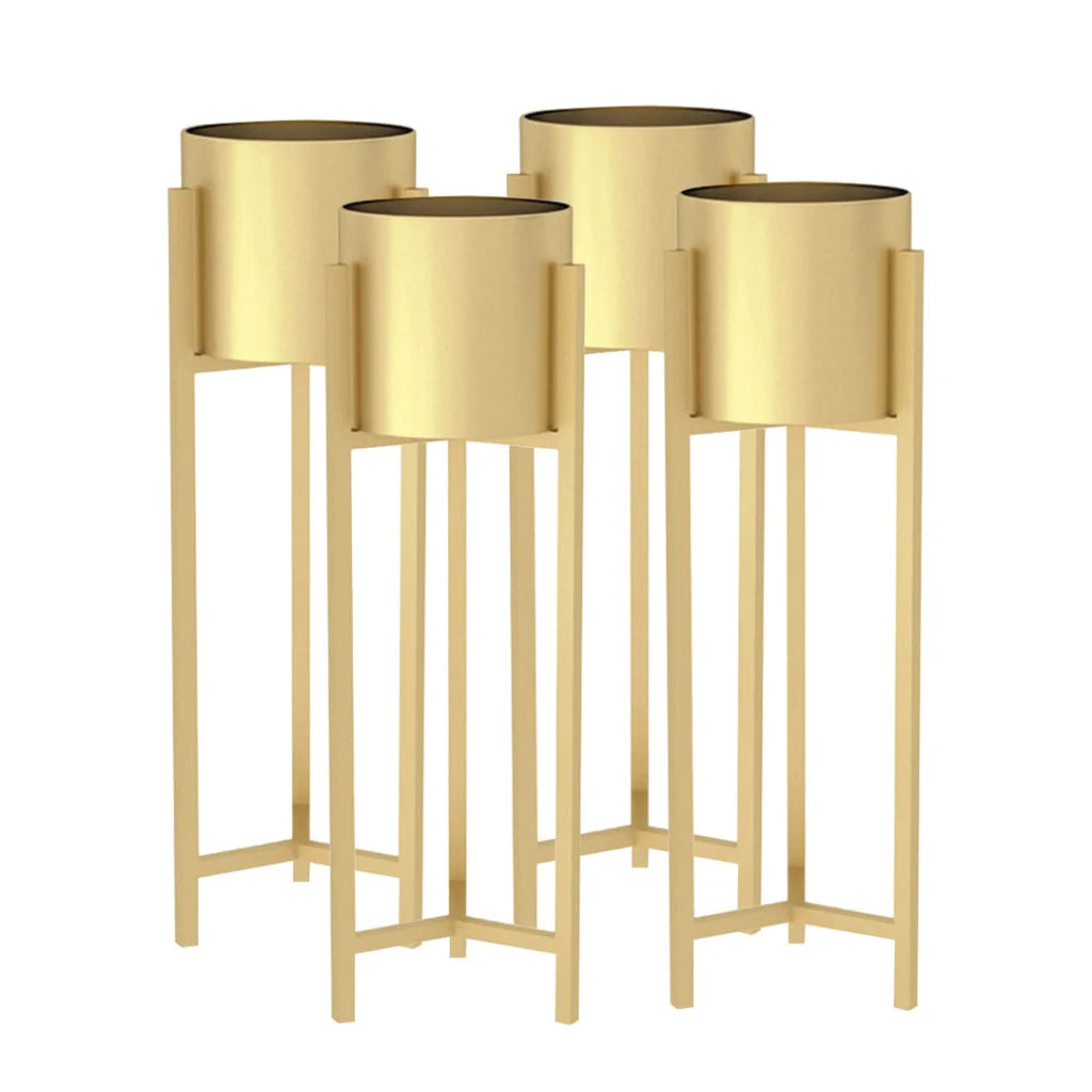 Gold Metal Plant Stand 4X 90cm with Flower Pot Holder Corner Shelving Rack Indoor Display