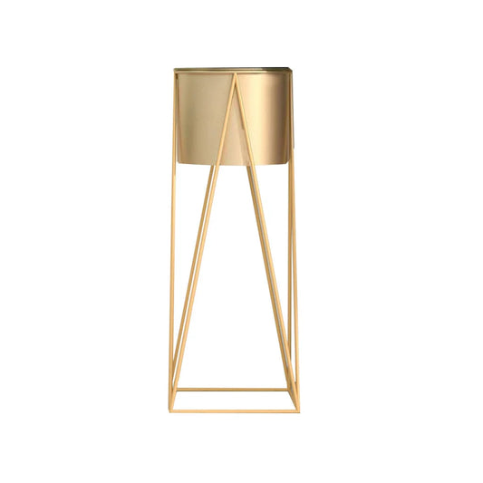 Gold Metal Plant Stand 50cm with Gold Flower Pot Holder Corner Shelving Rack Indoor Display