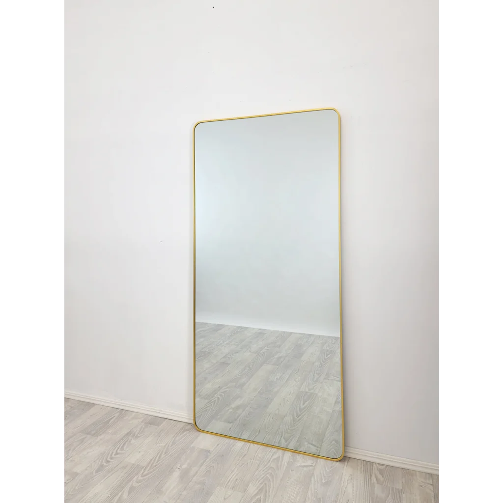 Gold Metal Rectangle Mirror - Medium 80cm x 170cm - Home &