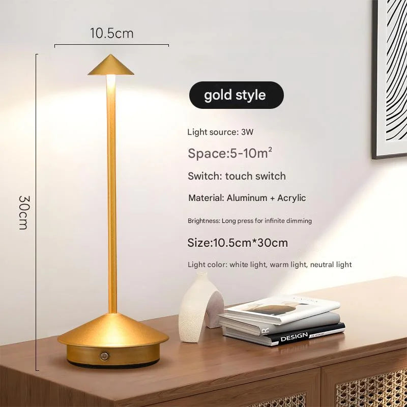 Gold Modern Minimalist Aluminum LED Mushroom Night Light