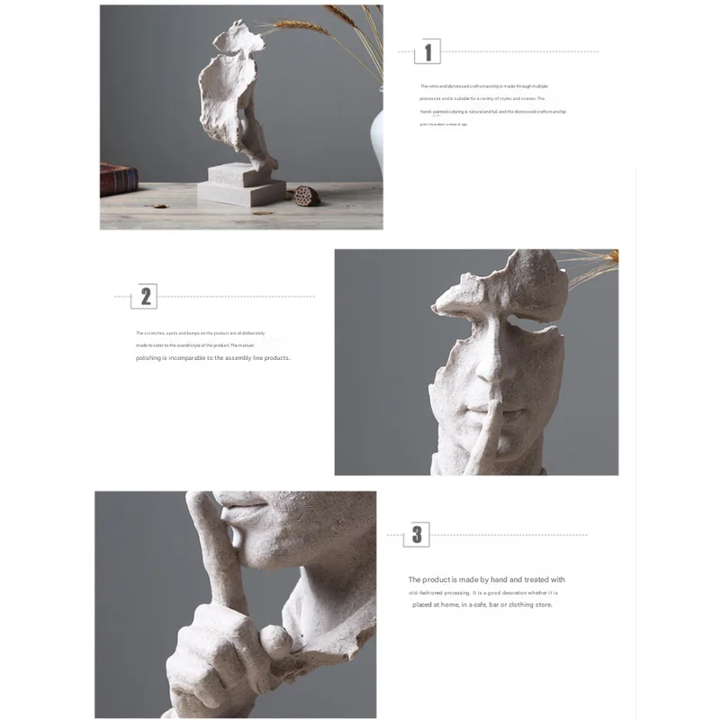 Gold Modern ’Silence is Golden’ Abstract Sculpture - Nordic