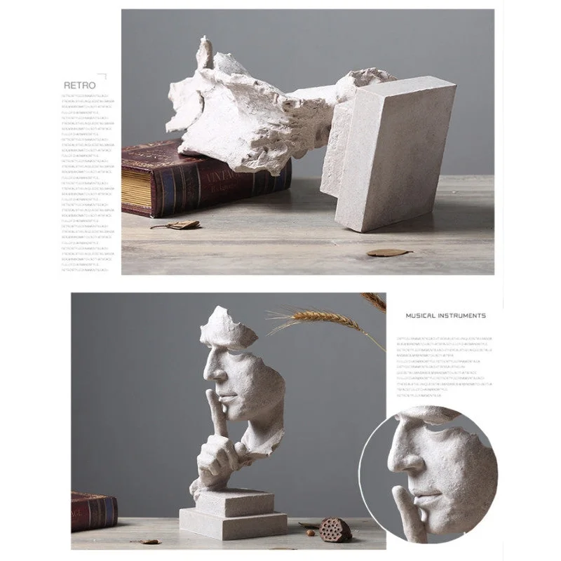 Gold Modern ’Silence is Golden’ Abstract Sculpture - Nordic