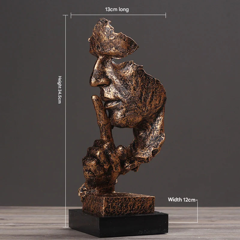 Gold Modern ’Silence is Golden’ Abstract Sculpture - Nordic