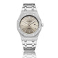 Gold Shell Black Dial Men Stainless Steel Watch with Dual