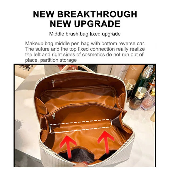 Gold Shiny Large Capacity Makeup Bag - Multi-Function