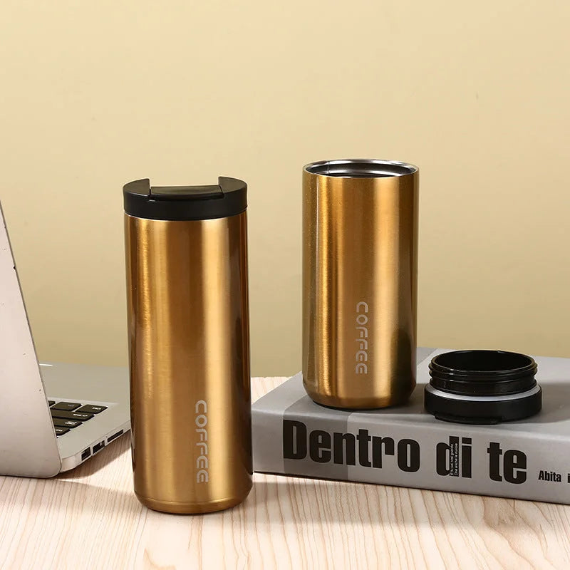 Gold Sleek Insulated Stainless Steel Coffee