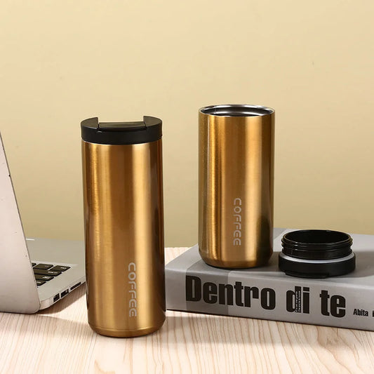 Gold Sleek Insulated Stainless Steel Coffee