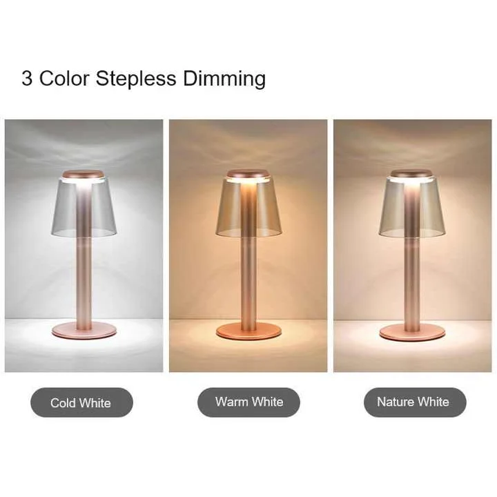 Gold Stylish Transparent Desk Lamp with Touch Control LED