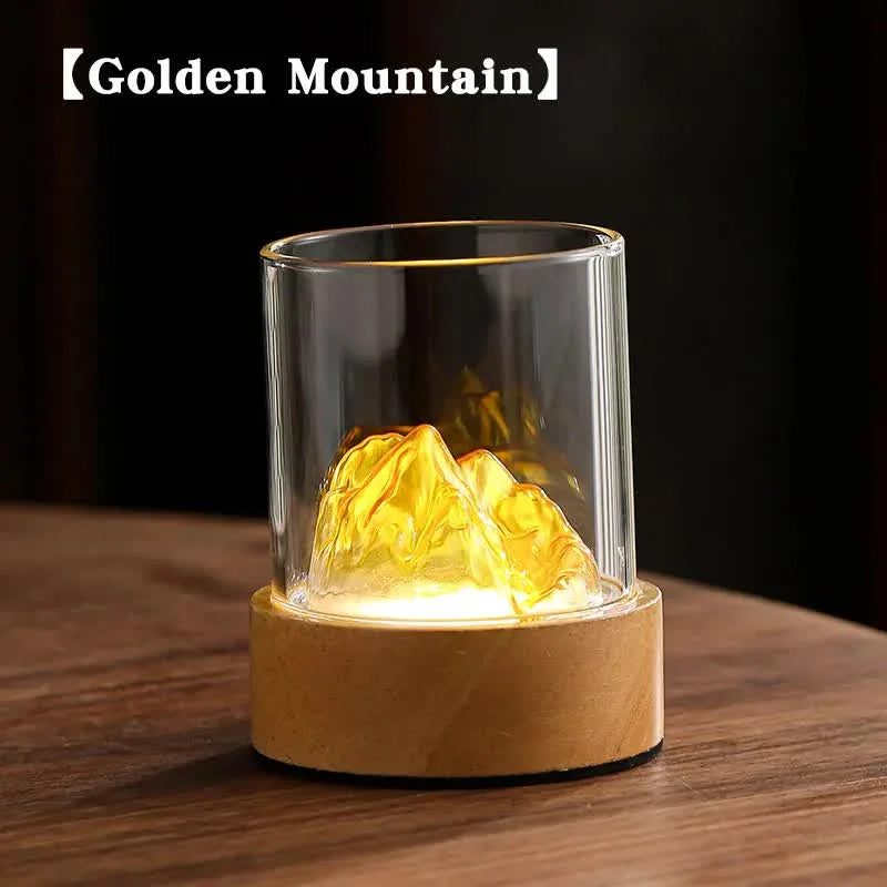 Golden Glass Mountain Ambient Night Light - USB