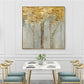 Golden Leaves Canvas Wall Art Set of 2 Gold Frame 70cm x