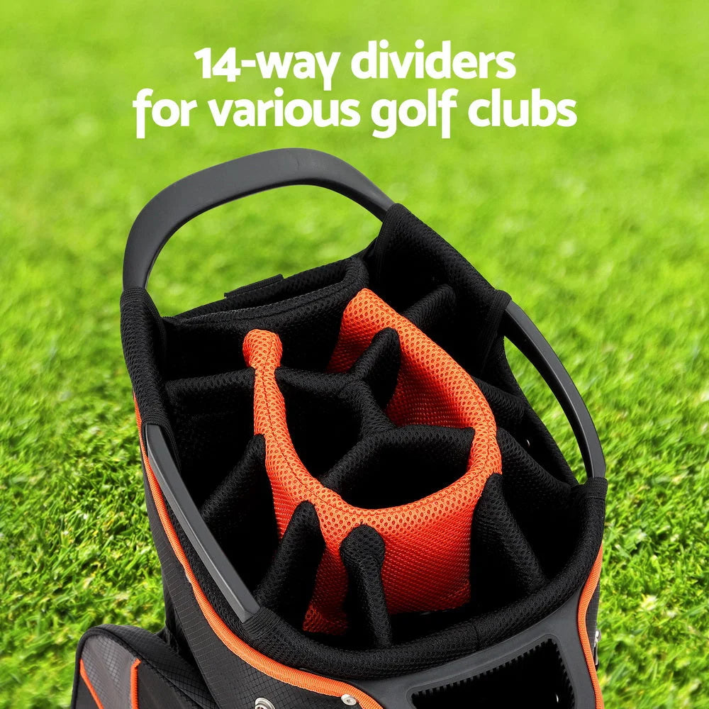 Golf Bag Stand 14-Way Dividers with Insulated Carry &